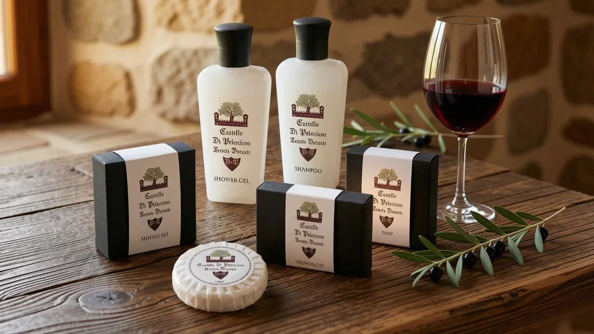 Esempio di kit hotel personalizzato con logo